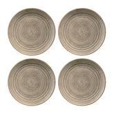 Bonna China Earth dia.9"  Round Brown Porcelain Plate (Set of 4)